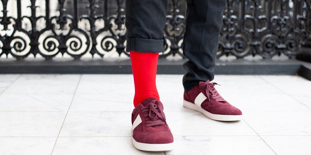 Rocksock casual mercerized cotton socks red